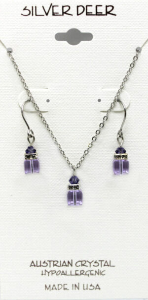 CUBE/RS CRYSTAL PENDANT SET (HK-2320)